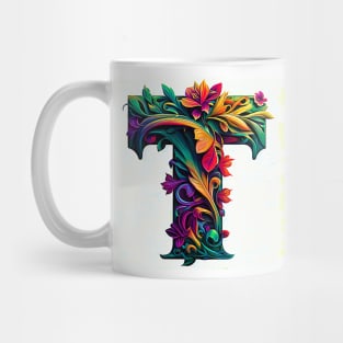 AI Art Floral Franciscan Tau Abstract Expressionism Mug